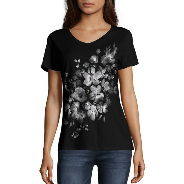 Women’s Short-Sleeve V-Neck Graphic T-Shirt